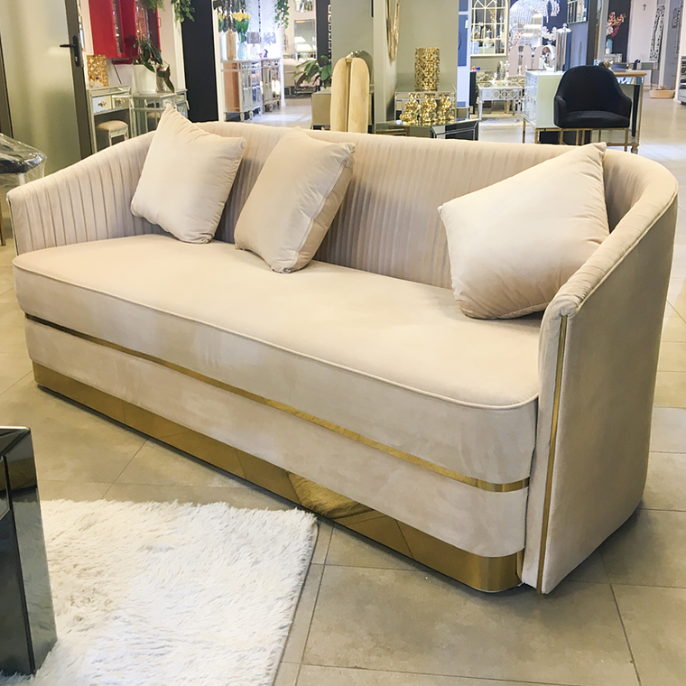 Sofá Valerie Velvet Beige  2