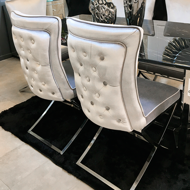 Silla Gabrielle Velvet Gris  1