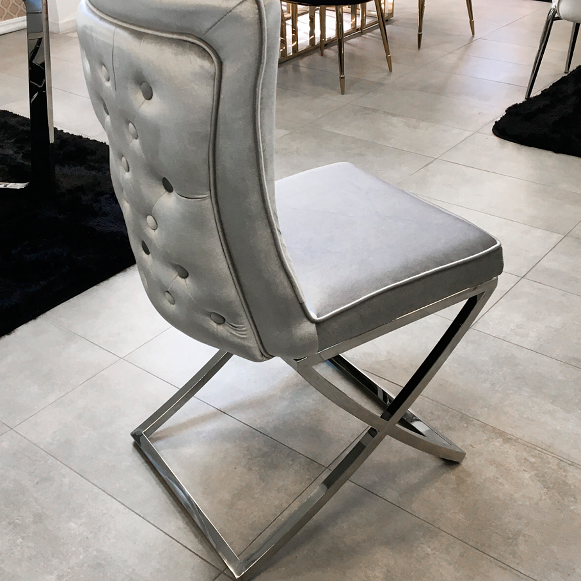 Silla Gabrielle Velvet Gris  3