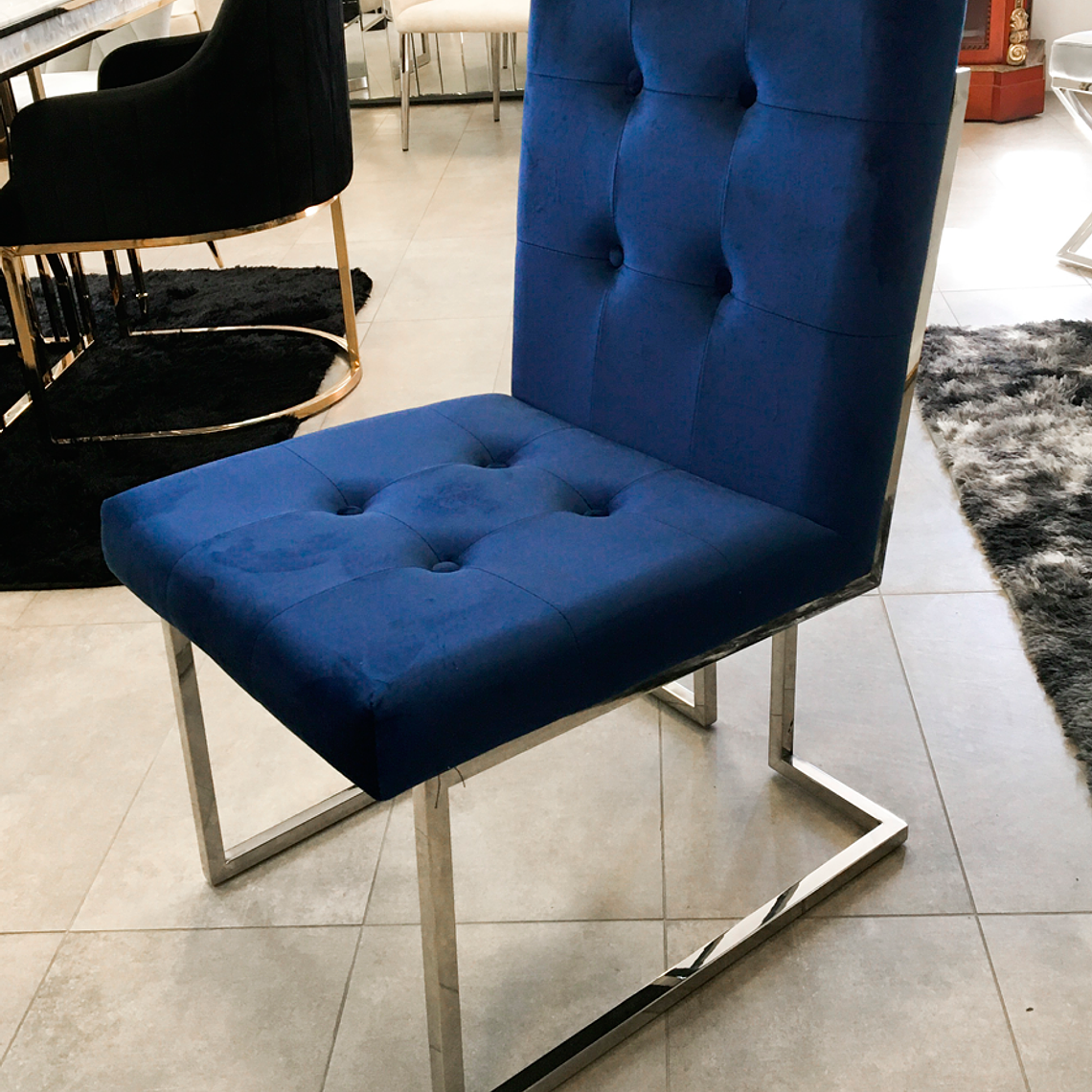 Silla Octavia Velvet Azul  1