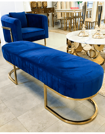 Banqueta Sabinna Velvet Azul 