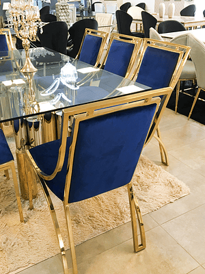 Silla Florence Velvet Azul - ANTES $260.000 