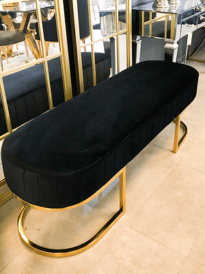 Banqueta Sabinna Velvet Negro 