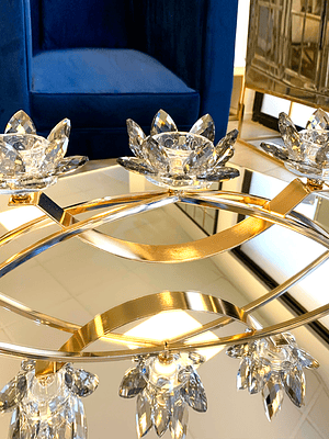 Candelabro Metal Cristal 