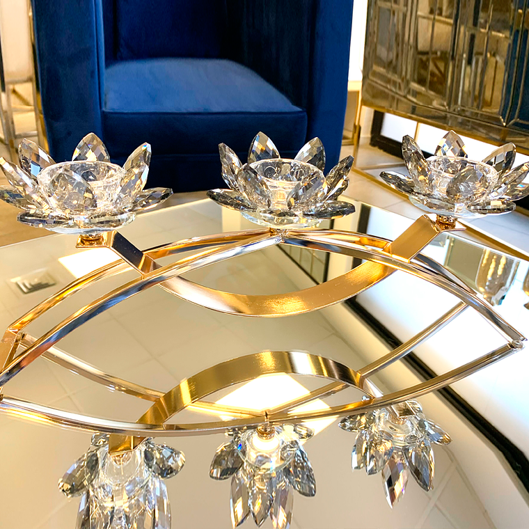 Candelabro Metal Cristal  1
