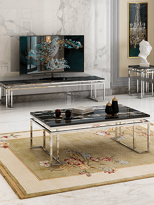 Mesa de Centro Trento Mármol Negro 