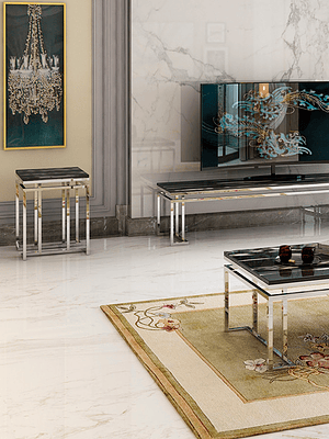 Mesa Lateral Trento Mármol Negro