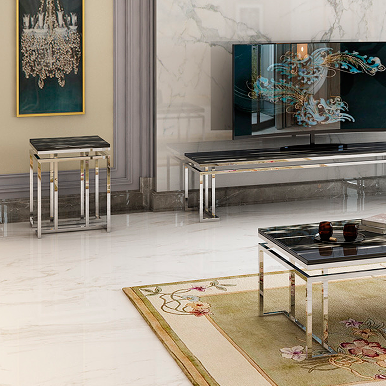 Mesa Lateral Trento Mármol Negro 2