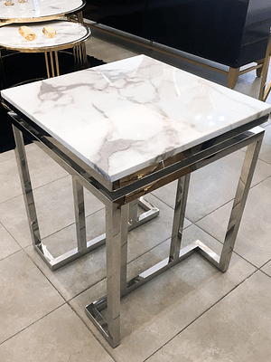 Mesa Lateral Trento Mármol Blanco