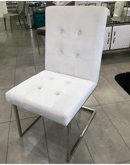 Silla Octavia Velvet Blanco Invierno