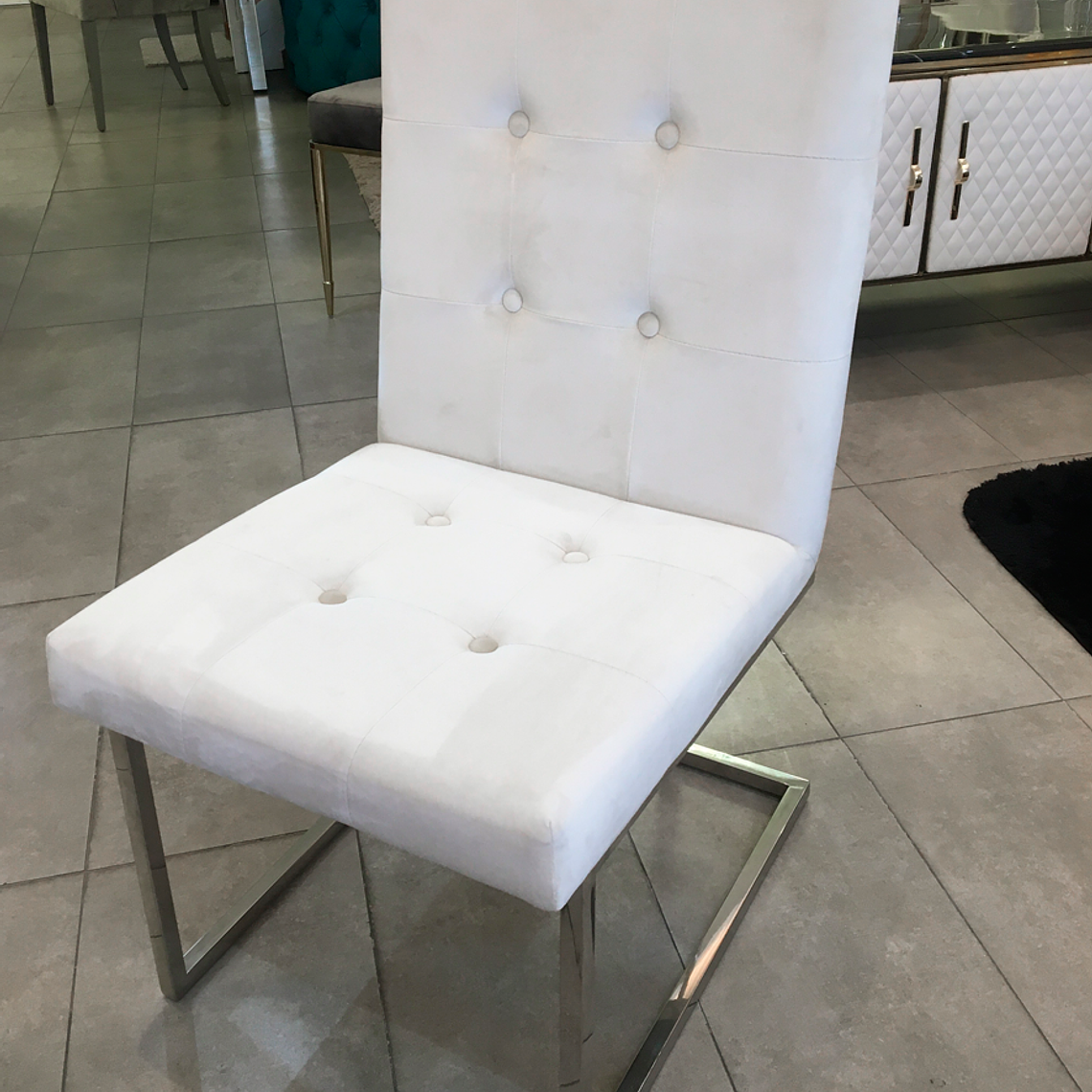 Silla Octavia Velvet Blanco Invierno 1