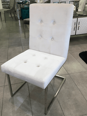 Silla Octavia Velvet Blanco Invierno