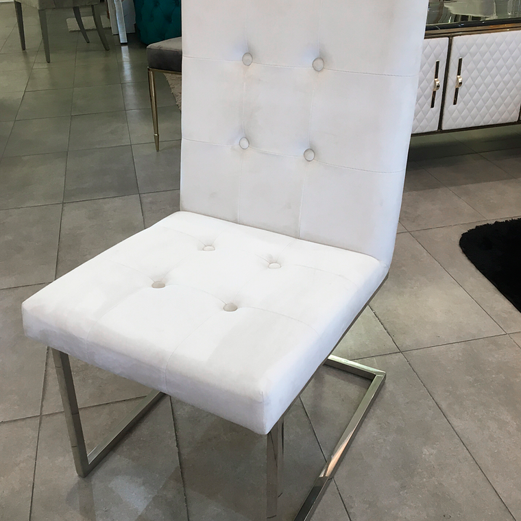 Silla Octavia Velvet Blanco Invierno 1