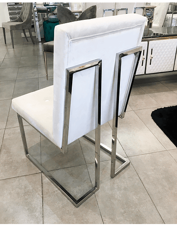 Silla Octavia Velvet Blanco Invierno