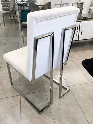 Silla Octavia Velvet Blanco Invierno