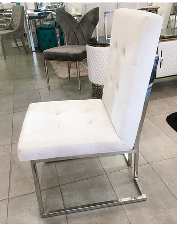 Silla Octavia Velvet Blanco Invierno