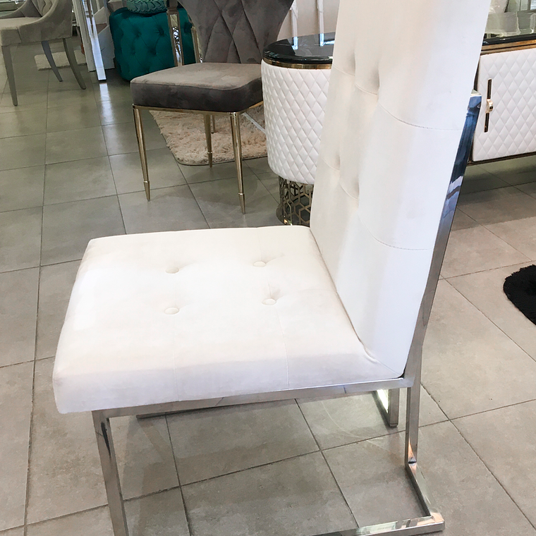 Silla Octavia Velvet Blanco Invierno 3