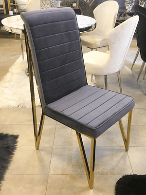 Silla Georgette Velvet Gris Humo