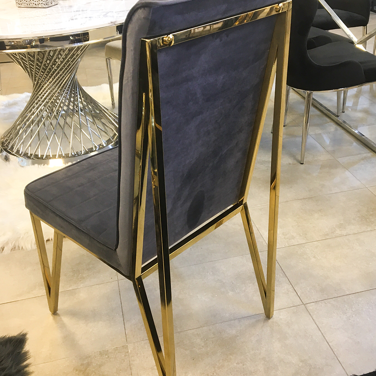 Silla Georgette Velvet Gris Humo 3