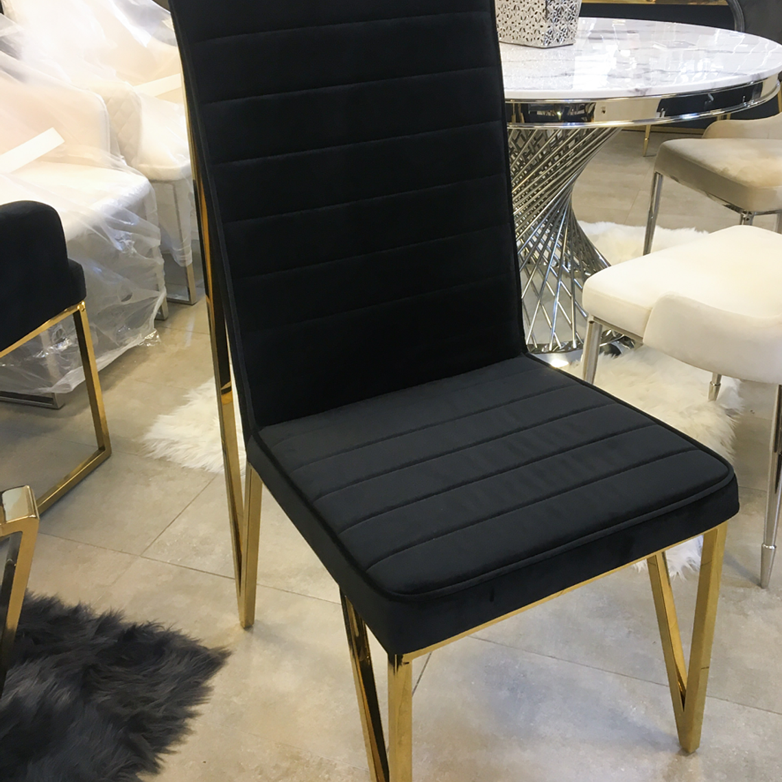 Silla Georgette Velvet Negro 1