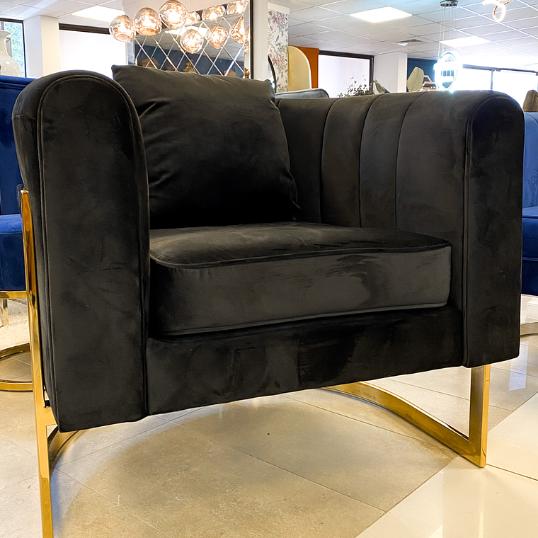 Sillón Brigitte Velvet Negro 1