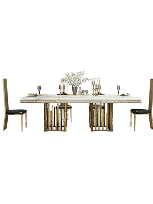 Mesa de Comedor Piacenza Mármol Blanco 