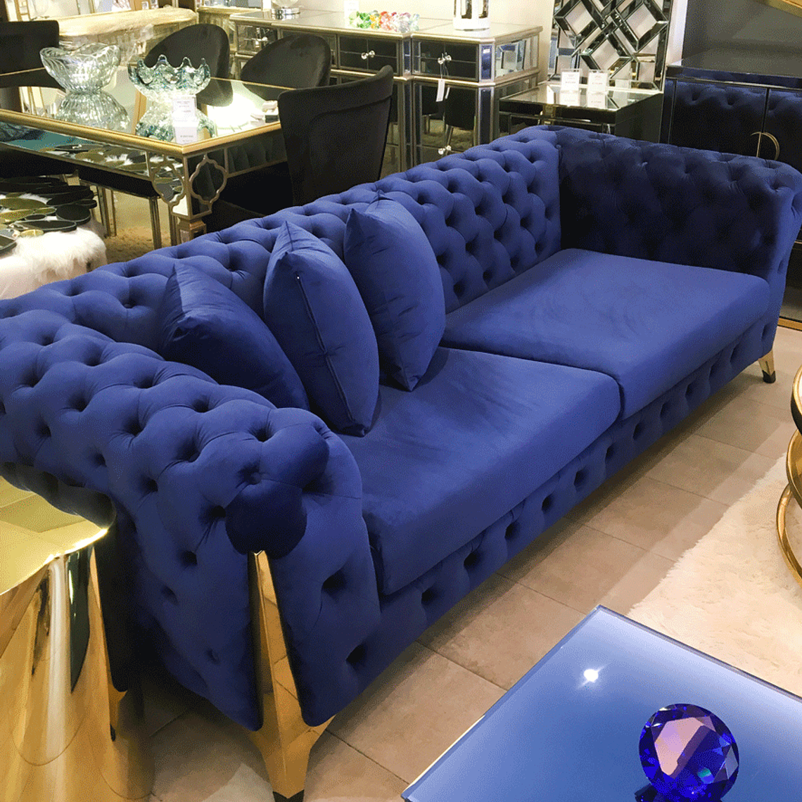 Sofá Montecarlo Velvet Azul 1