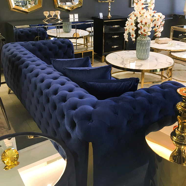 Sofá Montecarlo Velvet Azul 3