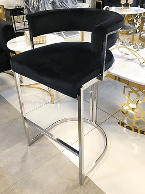 Silla Bar Orleans Velvet Negro