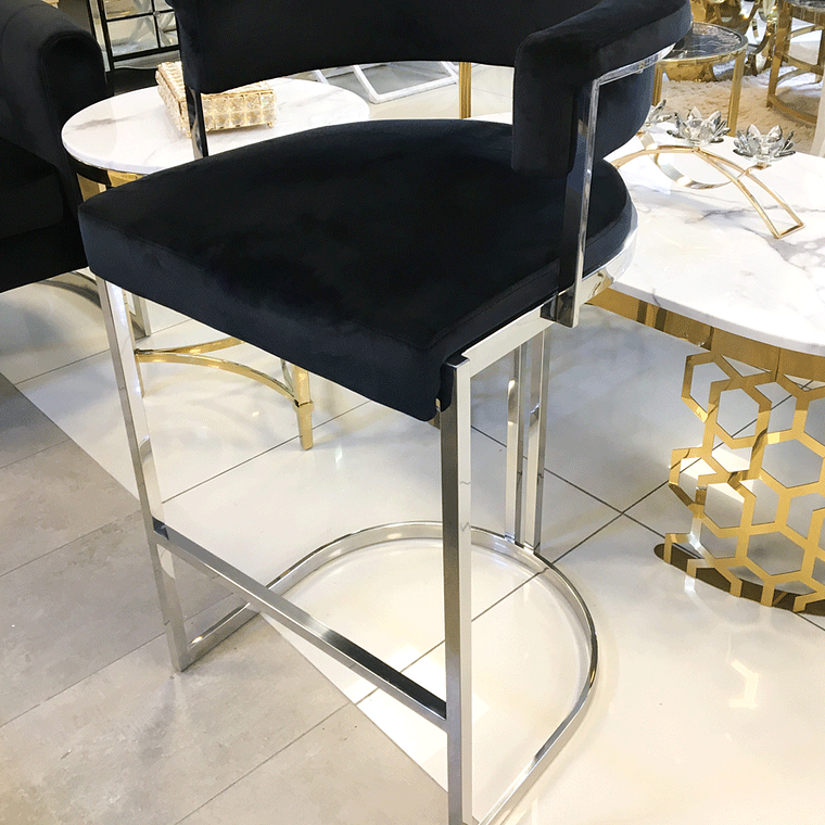 Silla Bar Orleans Velvet Negro 1