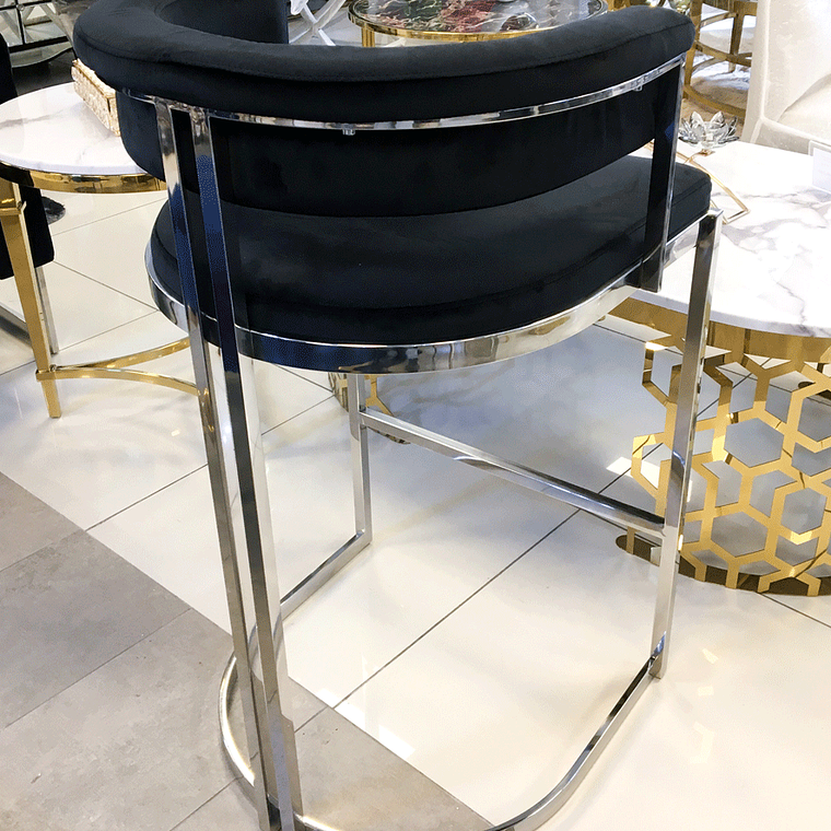 Silla Bar Orleans Velvet Negro 2