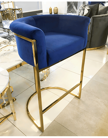 Silla Bar Le Mans Velvet Azul