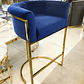 Silla Bar Le Mans Velvet Azul - Miniatura 1
