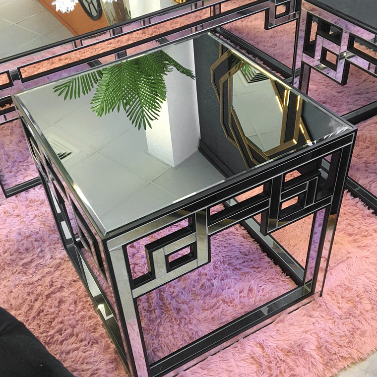 Mesa Lateral Mei Ling Color Negro-Espejo 1