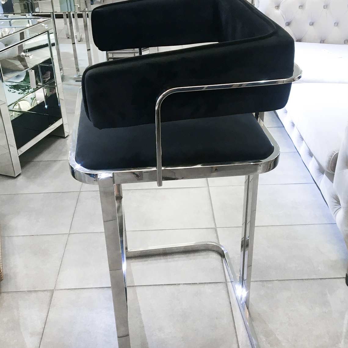 Silla Bar Edimburgo Velvet Negro 2