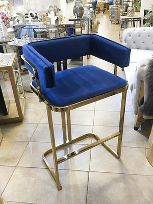 Silla Bar Edimburgo Velvet Azul