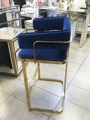 Silla Bar Edimburgo Velvet Azul
