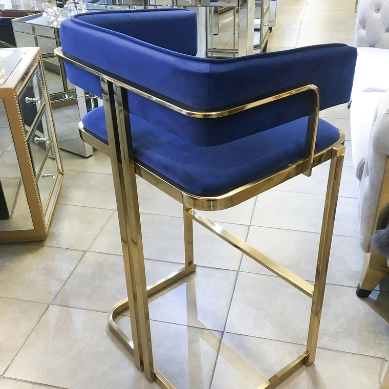 Silla Bar Edimburgo Velvet Azul 3