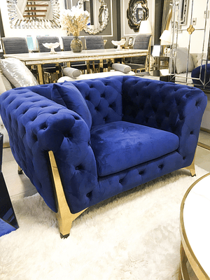 Sillón Montecarlo Individual Velvet Azul
