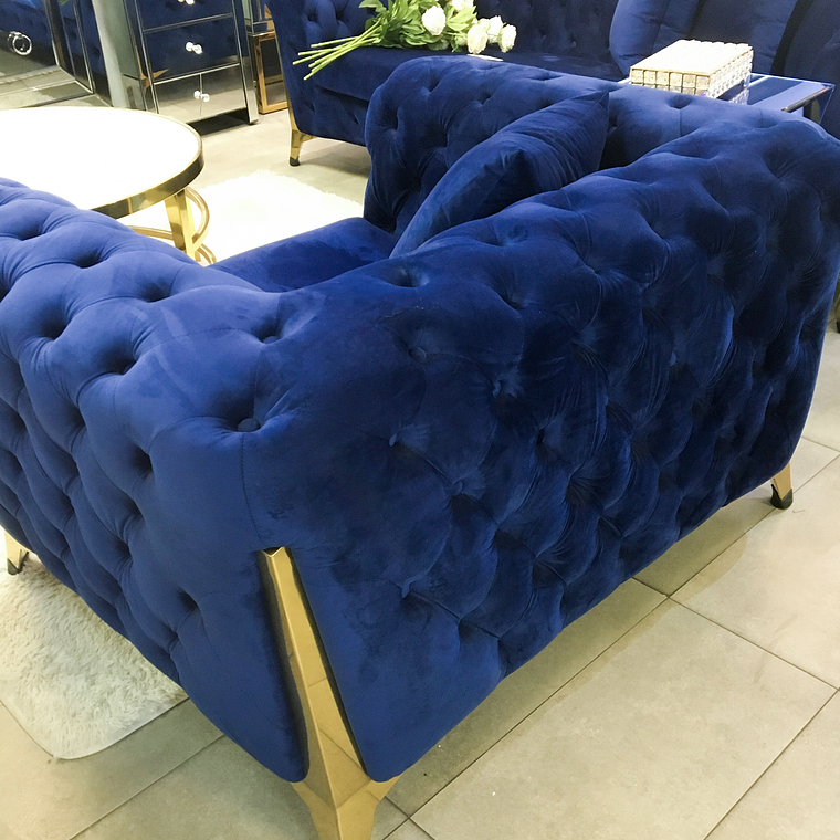 Sillón Montecarlo Individual Velvet Azul 3