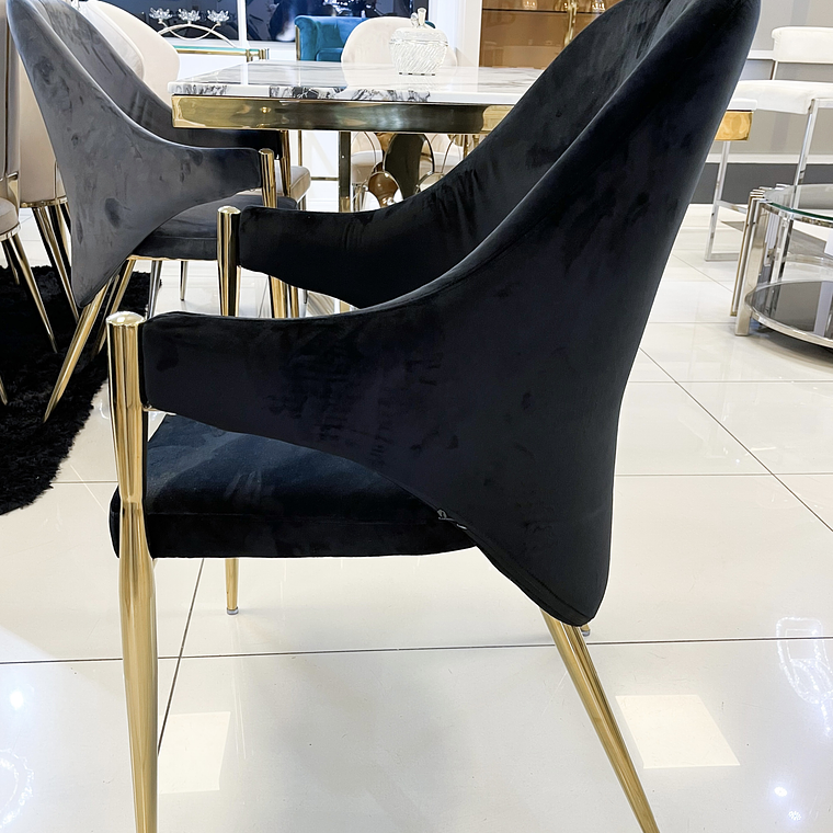 Silla Monet Velvet Negro  2