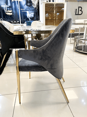 Silla Monet Velvet Gris Humo 