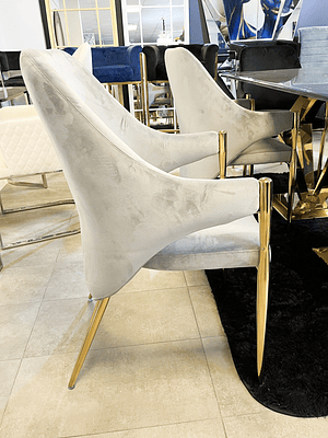 Silla Monet Velvet Gris Perla 