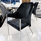 Silla Monet Velvet Negro - Base Plata  - Miniatura 1