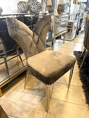 Silla Alessandra Velvet Café Base Silver  - ANTES $230.000 