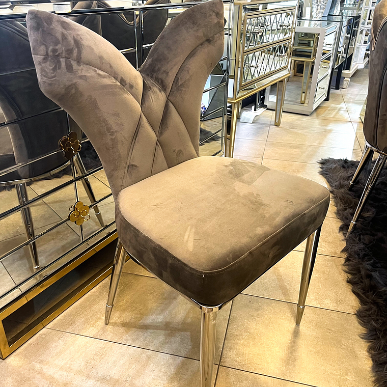 Silla Alessandra Velvet Café Base Silver  - ANTES $230.000  1