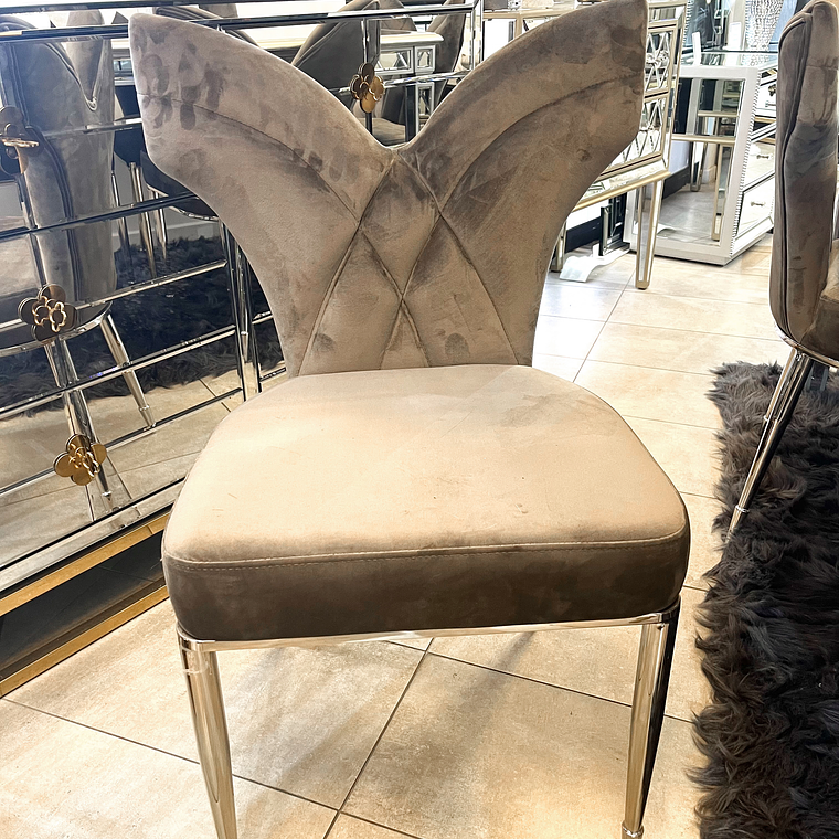 Silla Alessandra Velvet Café Base Silver  - ANTES $230.000  2