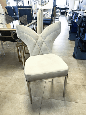 Silla Alessandra Velvet Gris Base Silver  - ANTES $230.000 