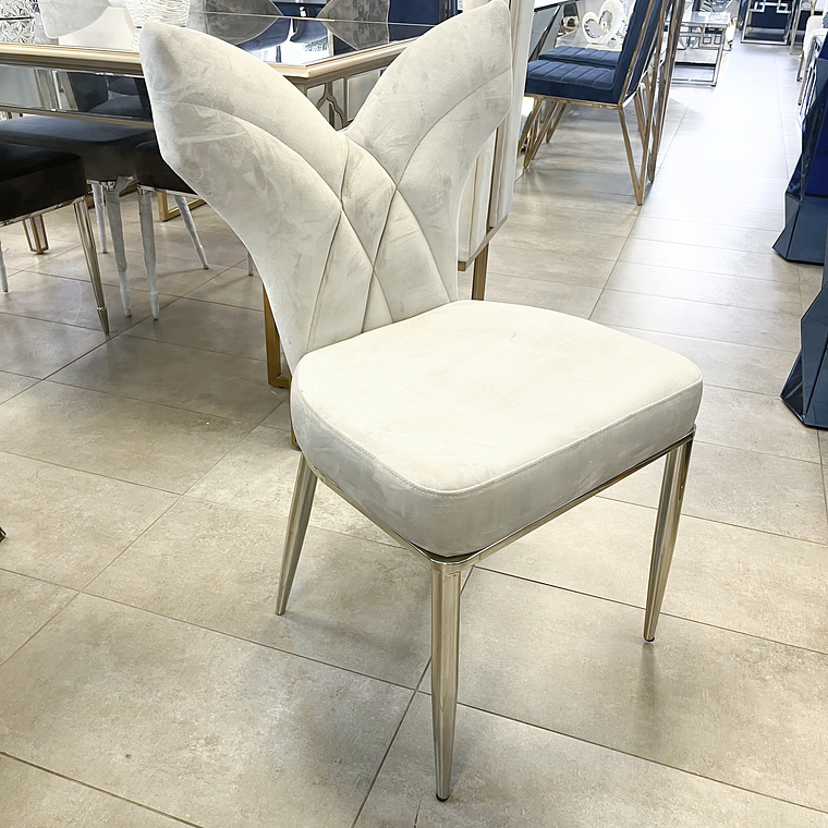 Silla Alessandra Velvet Gris Base Silver  - ANTES $230.000  2