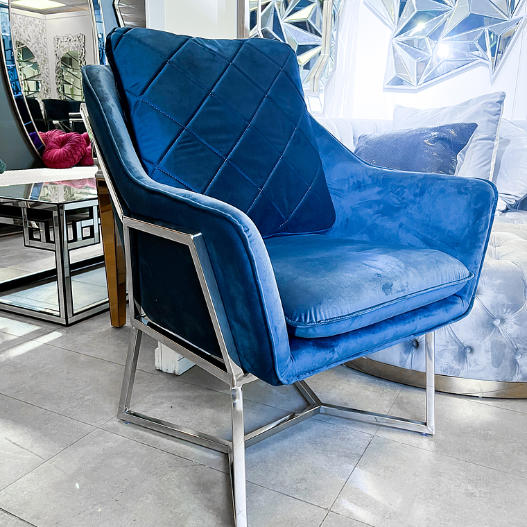 Sillón Atlantis Velvet Azul Piedra 2